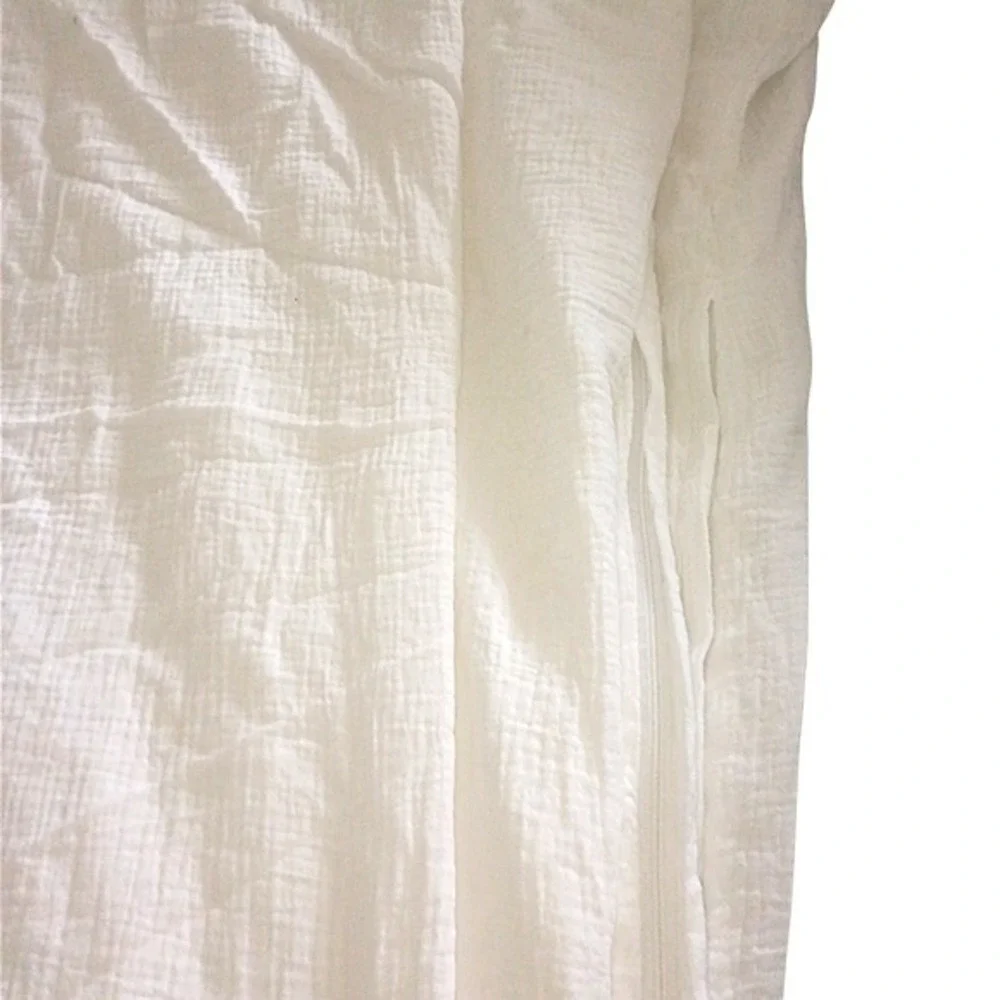 White Muslin Duvet Cover Queen 90x90 100% Cotton Textured‎ Gauze Zipper Closure